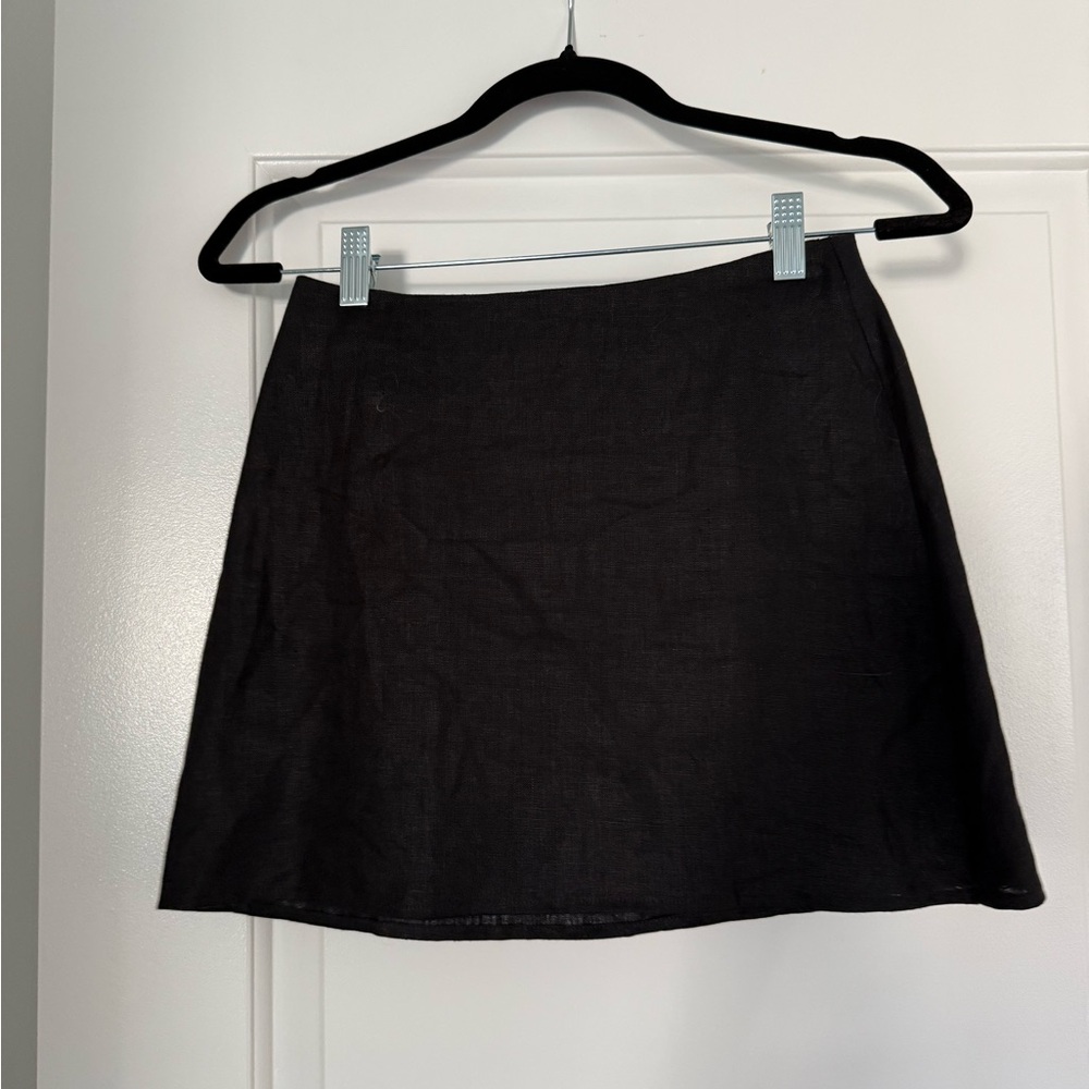 Reformation Black Mini A-Line Skirt